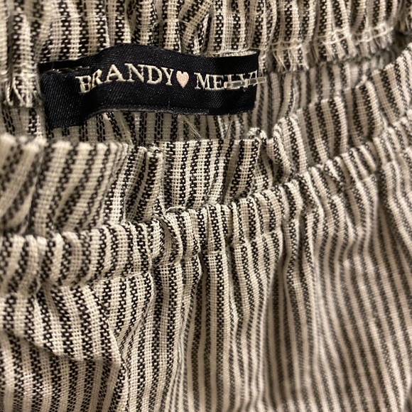 Brandy Melville Off the Shoulder Top Blue Striped - Picture 4 of 10